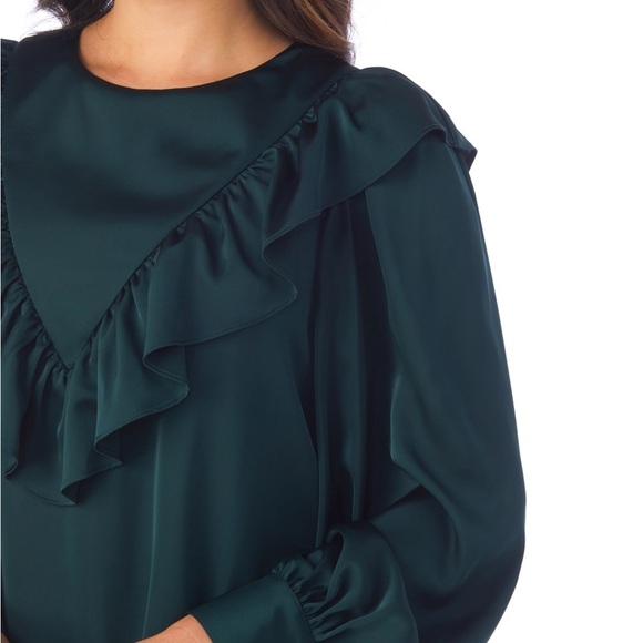 CROSBY by Mollie Burch Miles Green Ruffled Front Dress - Picture 3 of 7